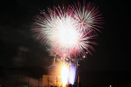 龍尾祭の締め。打ち上げ花火